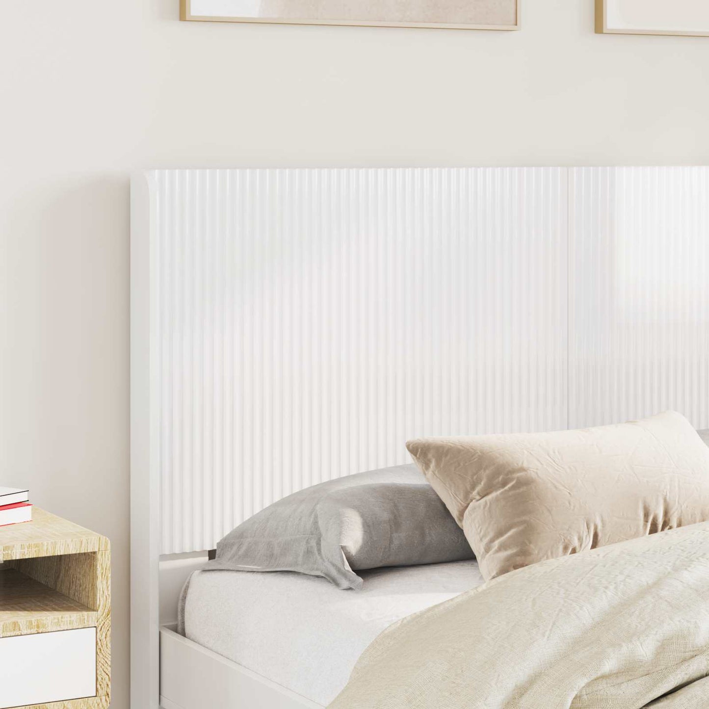 Headboard High Gloss White Engineered Wood
