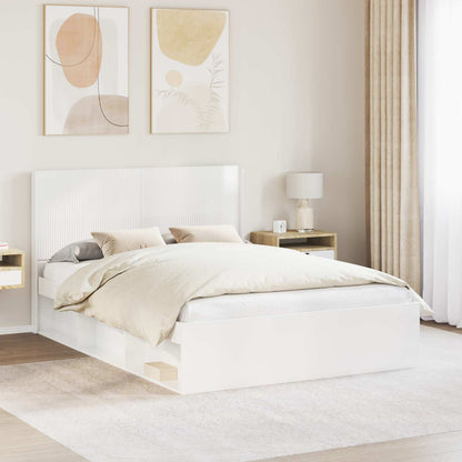 Headboard High Gloss White Engineered Wood