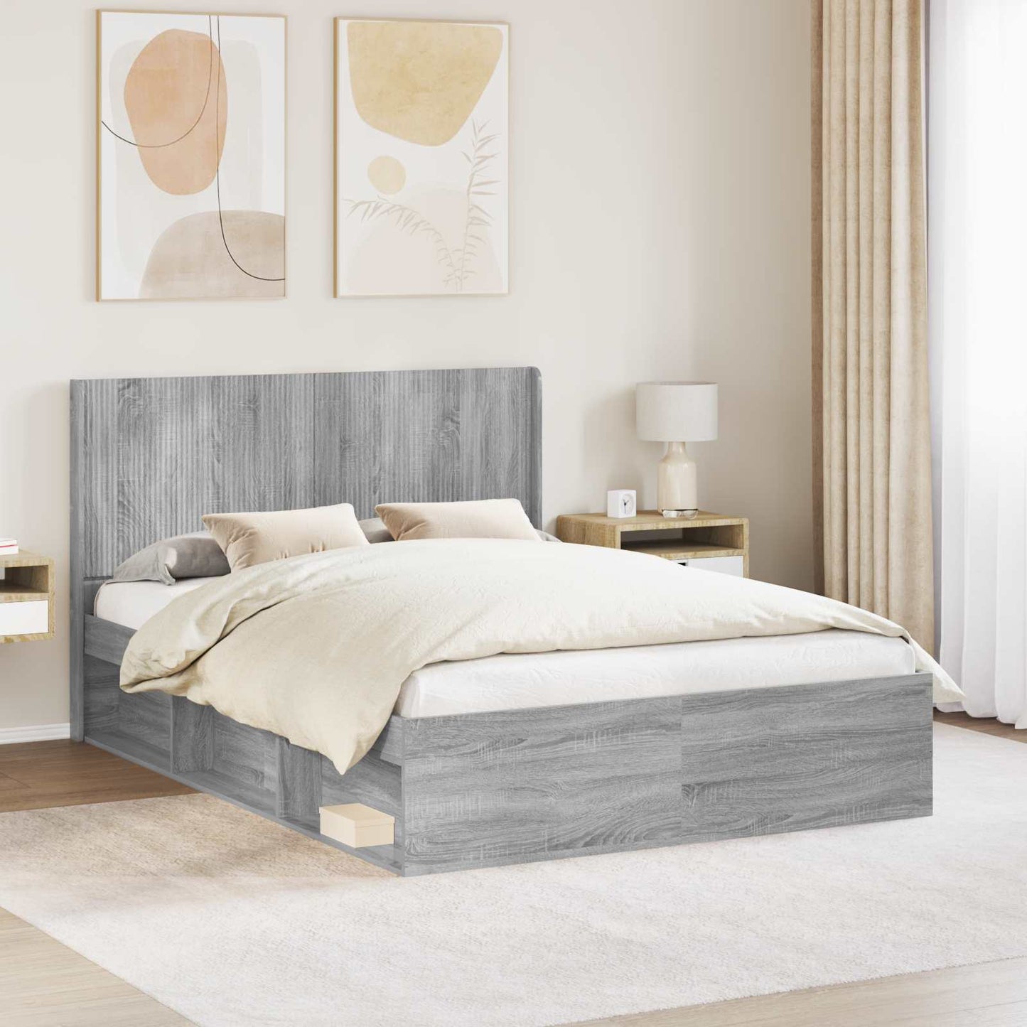 Headboard Grey Sonoma Engineered Wood
