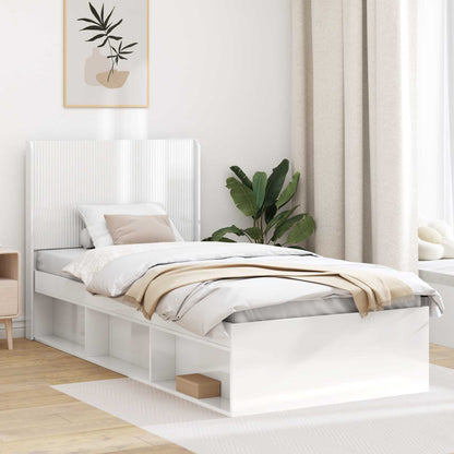 Headboard High Gloss White Engineered Wood