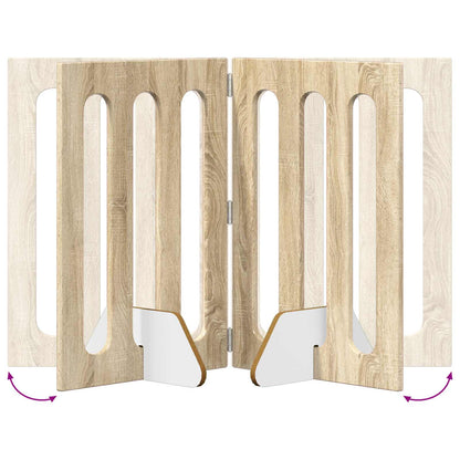 Folding Pet Fence 2 pcs Sonoma Oak 100.5 x 38 x 70 cm
