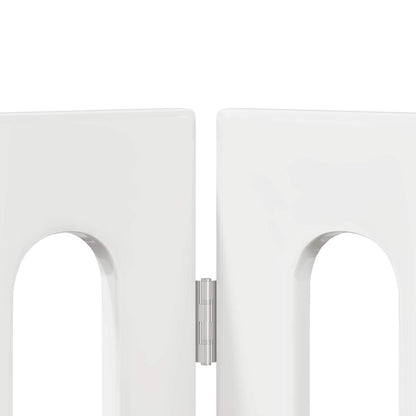 Folding Pet Fence 2 pcs High Gloss White 100.5 x 38 x 70 cm