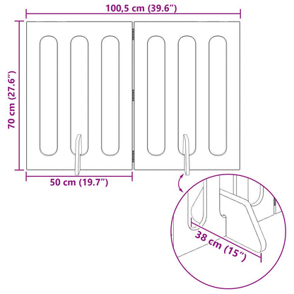 Folding Pet Fence 2 pcs Grey Sonoma 100.5 x 38 x 70 cm