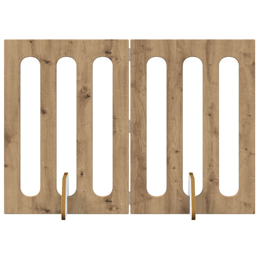 Folding Pet Fence 2 pcs Artisan Oak 100.5 x 38 x 70 cm