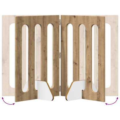 Folding Pet Fence 2 pcs Artisan Oak 100.5 x 38 x 70 cm