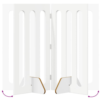 Folding Pet Fence 4 pcs White 201 x 38 x 90 cm Engineered Wood