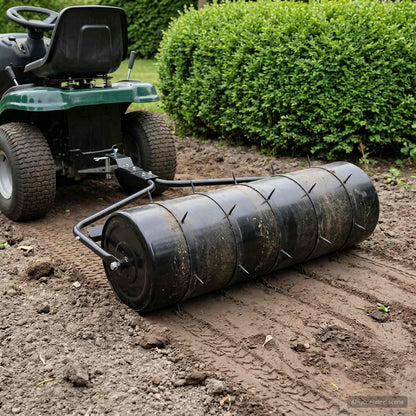 Garden Lawn Roller Pull with Aerator Clamps Ø 30 x 90 cm Steel