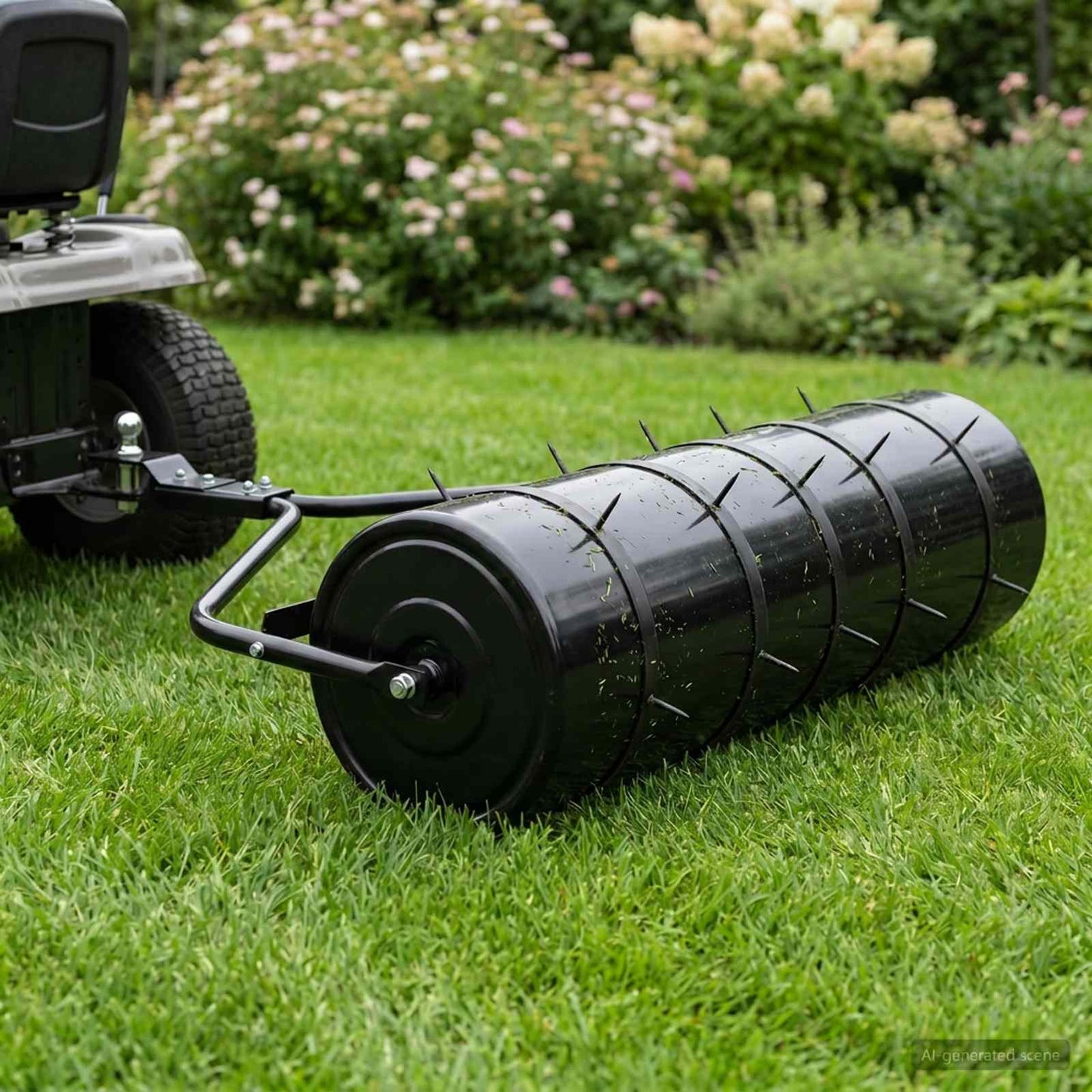 Garden Lawn Roller Pull with Aerator Clamps Ø 30 x 90 cm Steel