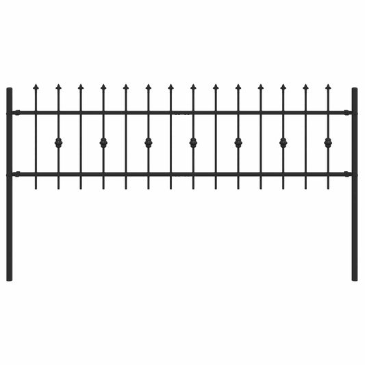 Spike Fence ASTEN 200 x 110 cm Powder-Coated Steel Black