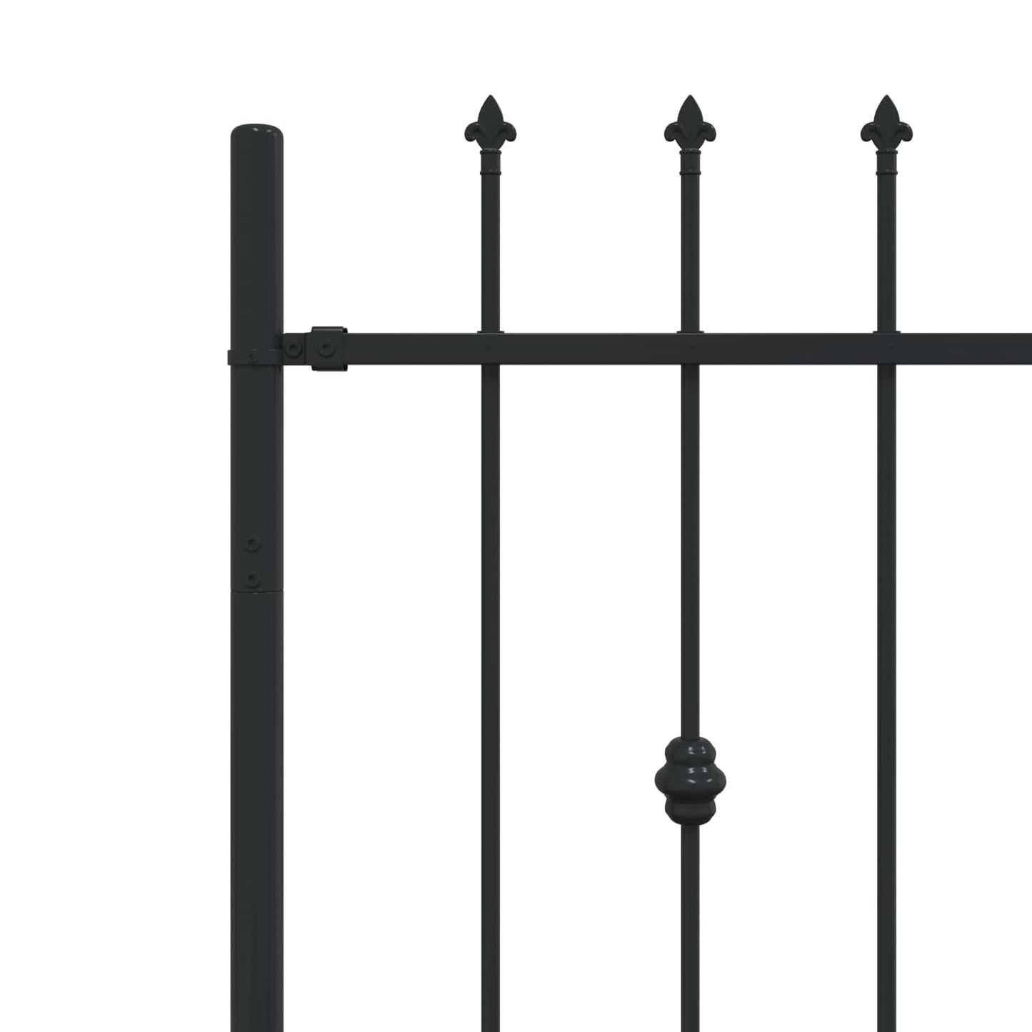 Spike Fence Asten Black 200 x 130 cm Powder-Coated Steel