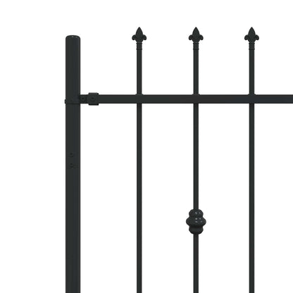 Spike Fence Asten Black 200 x 130 cm Powder-Coated Steel