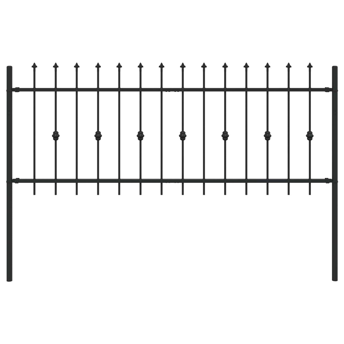 Spike Fence Asten Black 200 x 130 cm Powder-Coated Steel