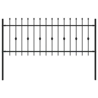 Spike Fence Asten Black 200 x 130 cm Powder-Coated Steel
