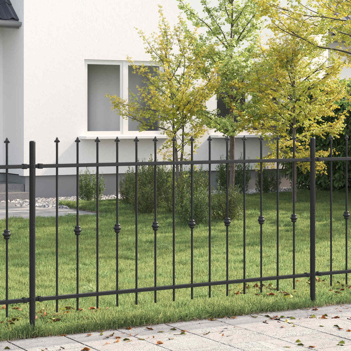 Spike Fence Asten Black 200 x 150 cm Powder-Coated Steel