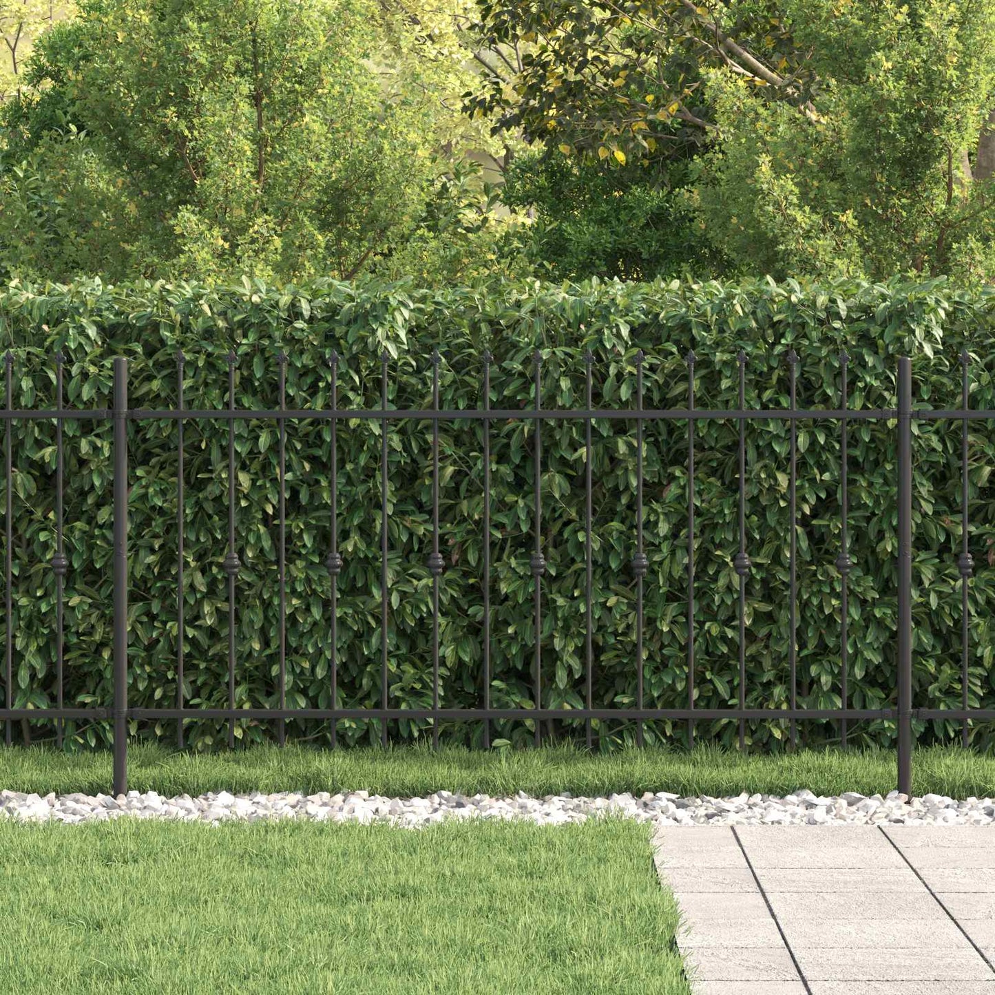 Spike Fence Asten Black 200 x 150 cm Powder-Coated Steel