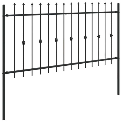 Spike Fence Asten Black 200 x 150 cm Powder-Coated Steel