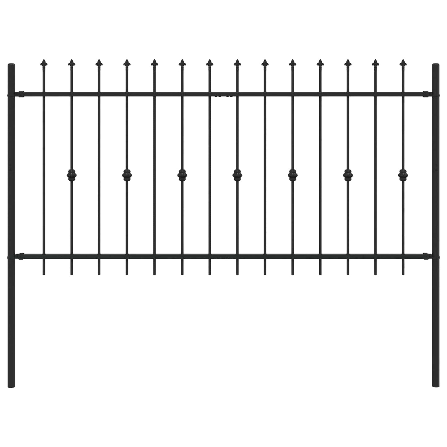 Spike Fence Asten Black 200 x 150 cm Powder-Coated Steel