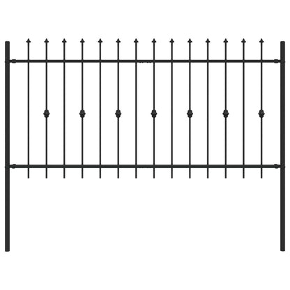 Spike Fence Asten Black 200 x 150 cm Powder-Coated Steel