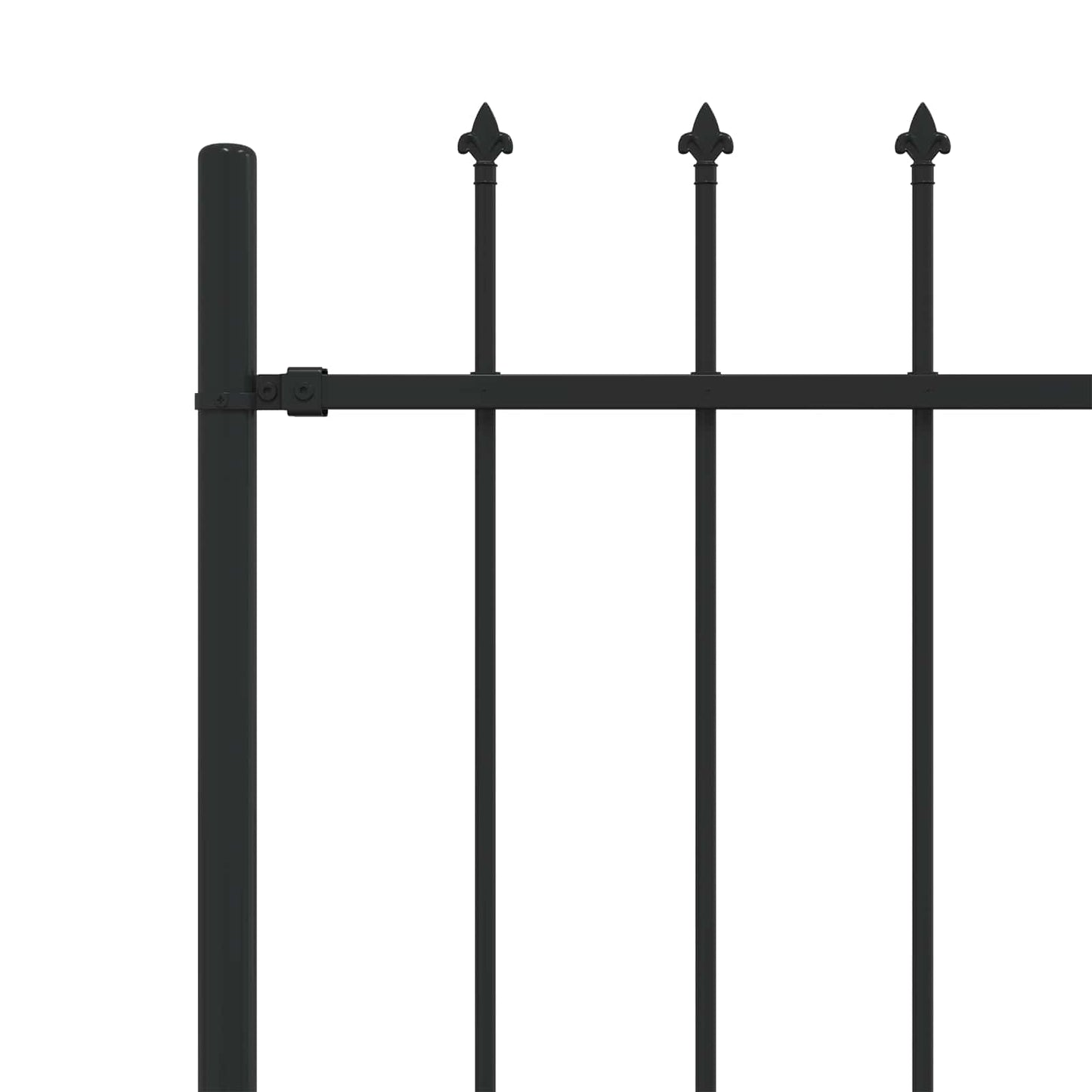 Spike Fence Asten Black 200 x 200 cm Powder-Coated Steel
