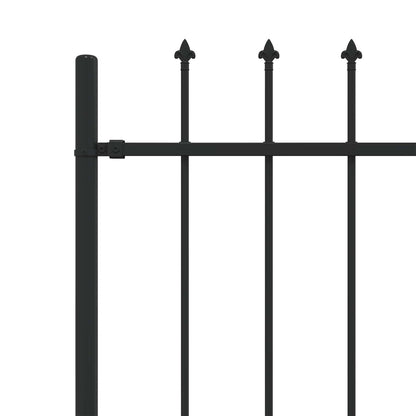 Spike Fence Asten Black 200 x 200 cm Powder-Coated Steel