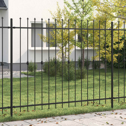 Spike Fence Asten Black 200 x 200 cm Powder-Coated Steel