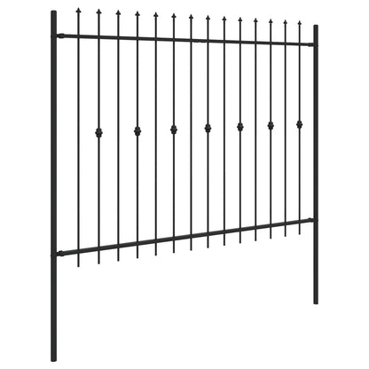 Spike Fence Asten Black 200 x 200 cm Powder-Coated Steel