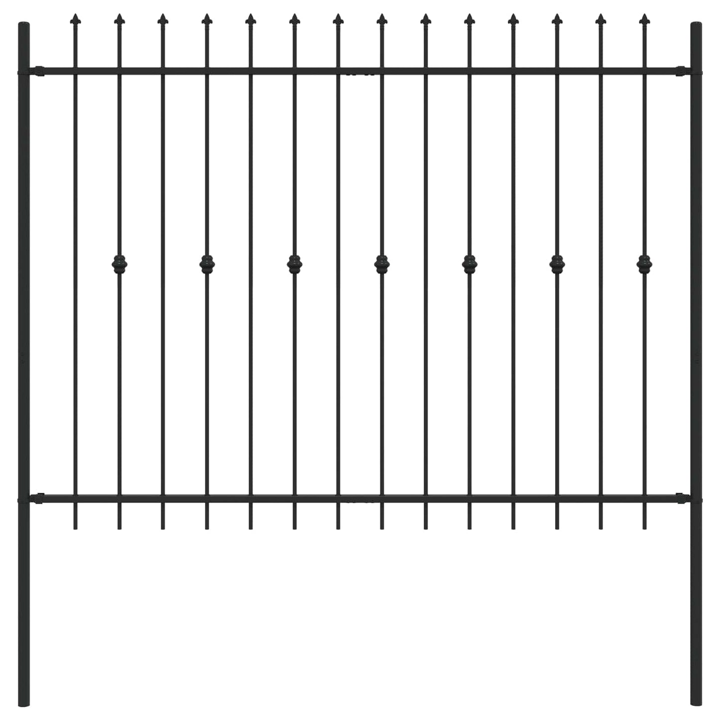 Spike Fence Asten Black 200 x 200 cm Powder-Coated Steel