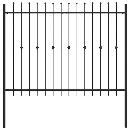 Spike Fence Asten Black 200 x 200 cm Powder-Coated Steel