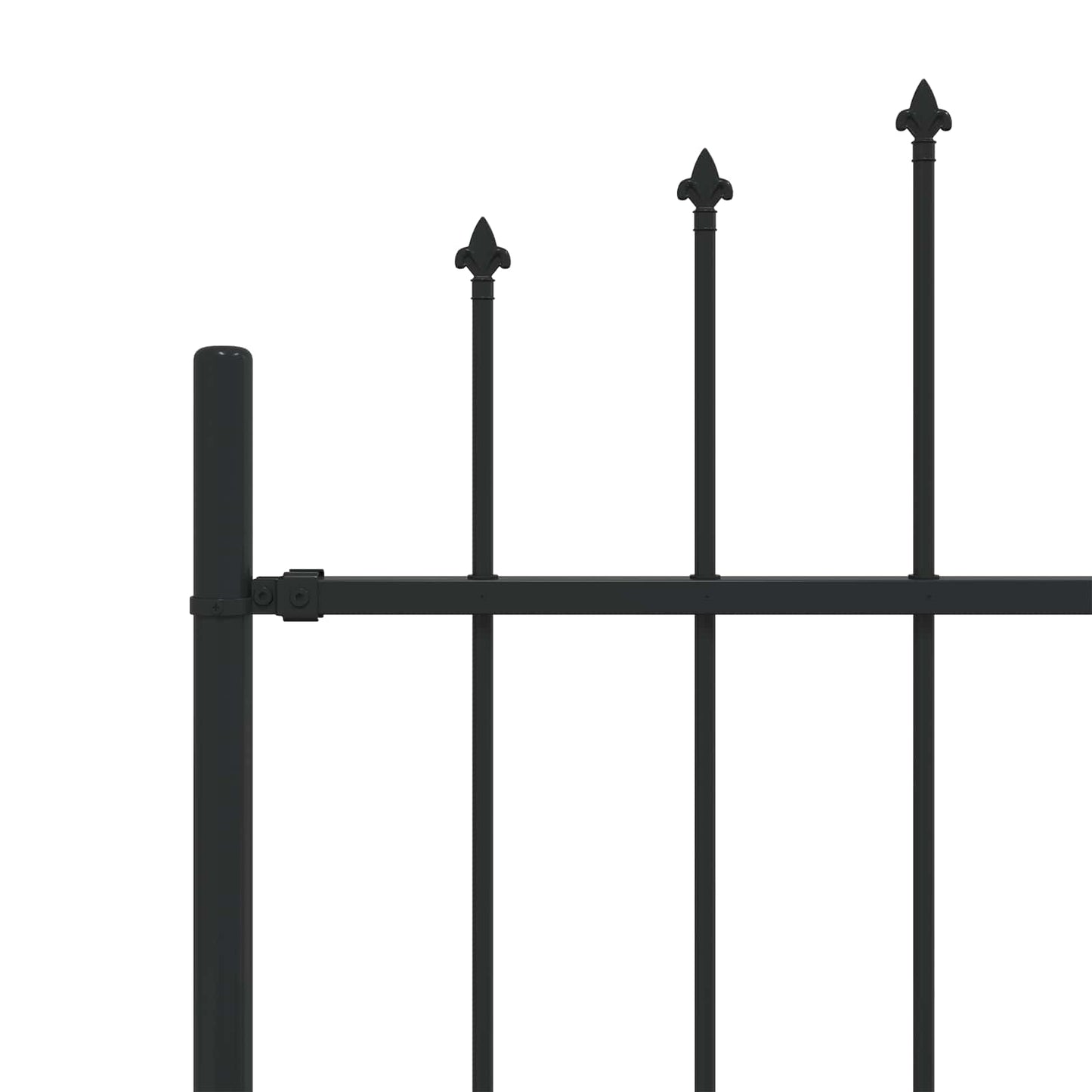 Spike Fence Asten Black 200 x 200 cm Powder-Coated Steel