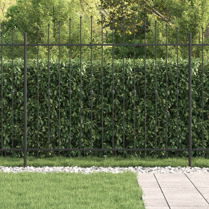Spike Fence Asten Black 200 x 200 cm Powder-Coated Steel
