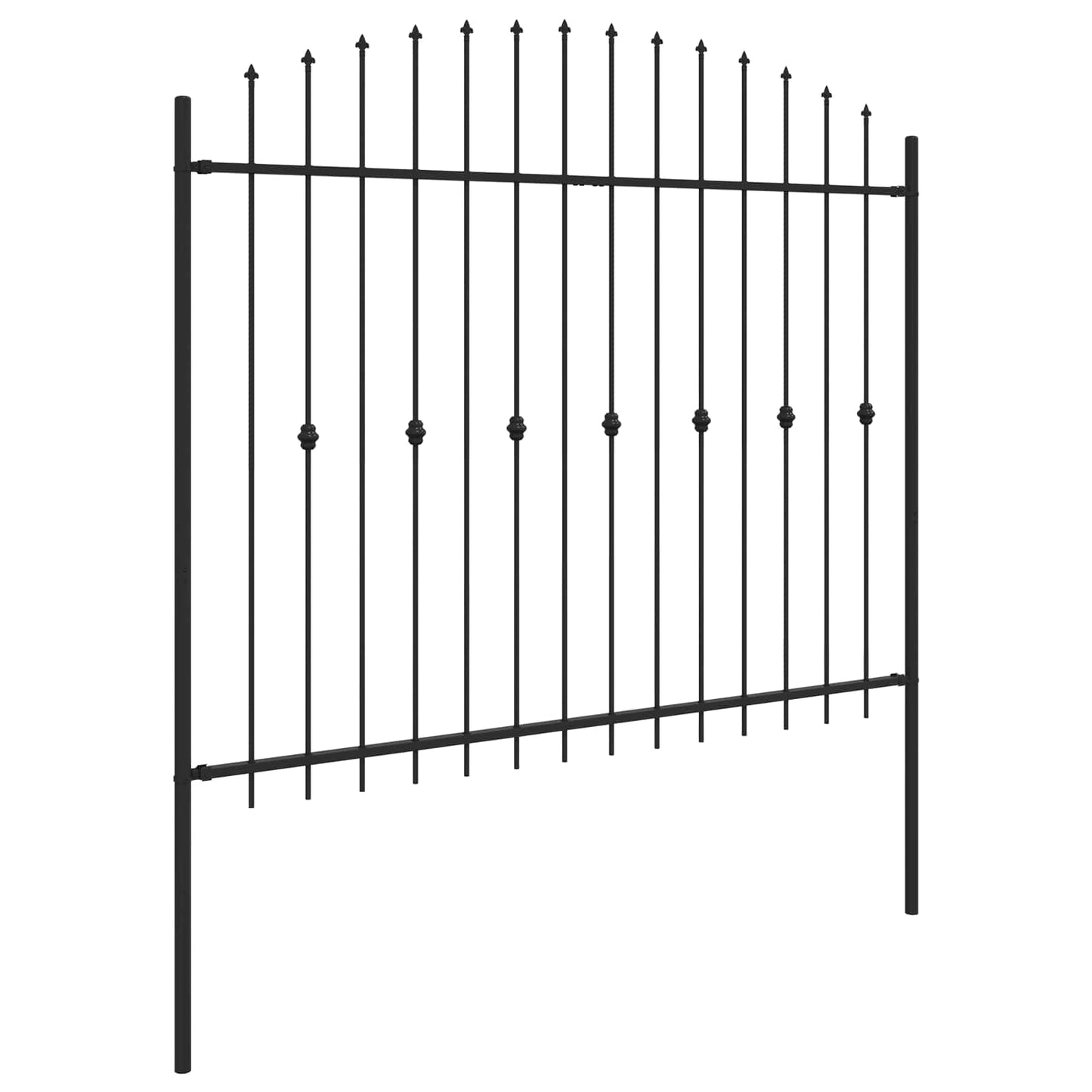 Spike Fence Asten Black 200 x 200 cm Powder-Coated Steel