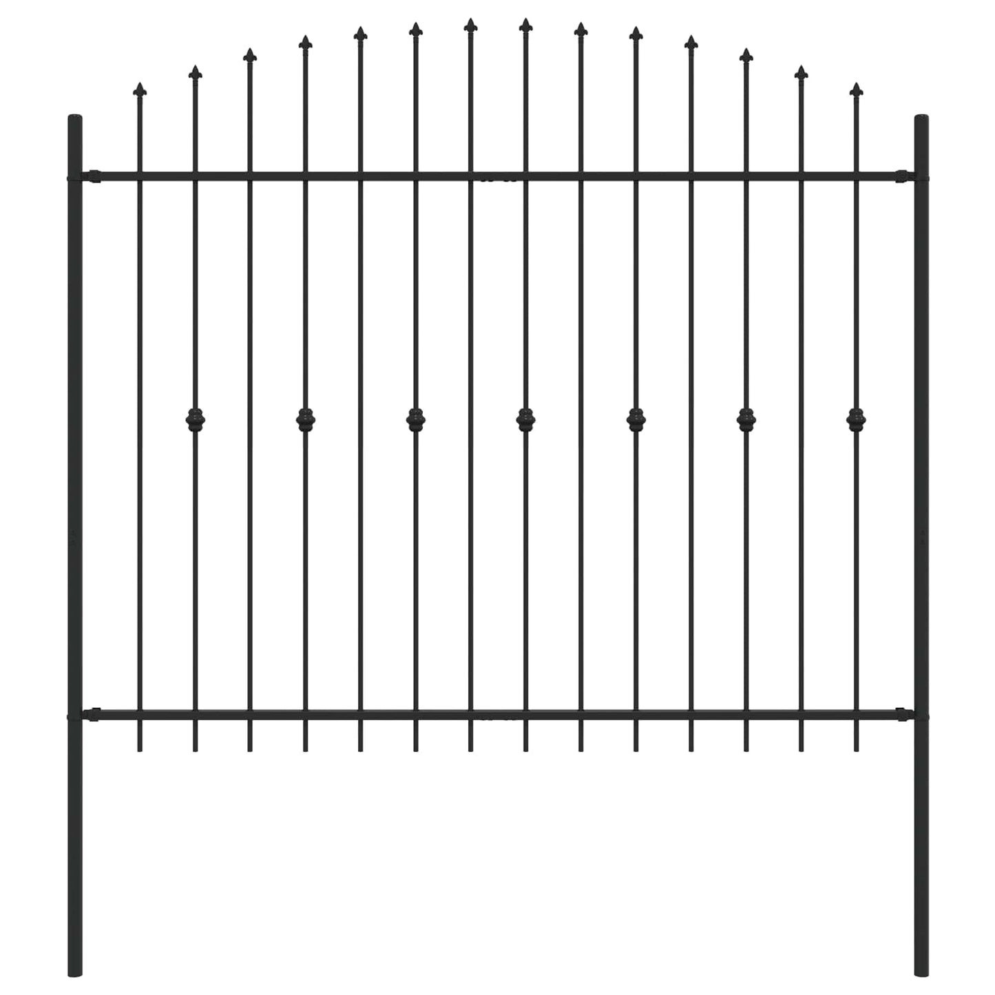 Spike Fence Asten Black 200 x 200 cm Powder-Coated Steel