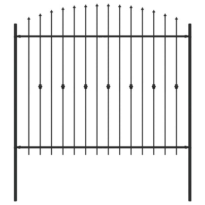 Spike Fence Asten Black 200 x 200 cm Powder-Coated Steel