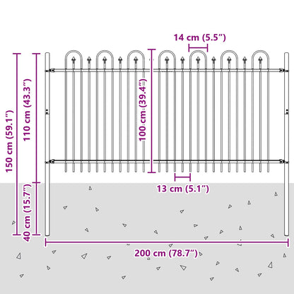 Spike Arch Fence DRONTEN Black
