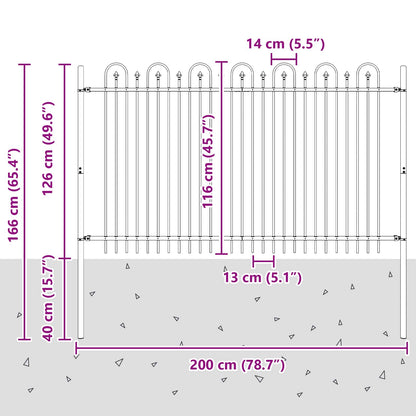 Spike Arch Fence DRONTEN Black