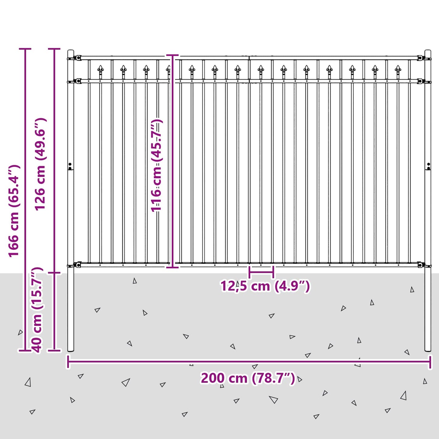 Spike Fence BAARLO Black
