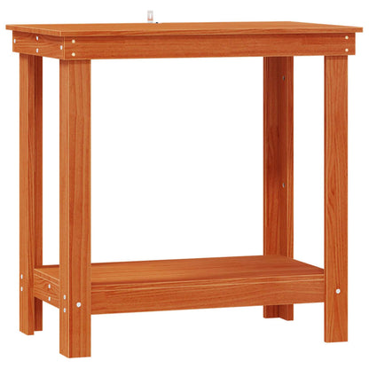Work Bench with Shelf Wax Brown 80 x 50 x 80 cm Solid Pine Wood