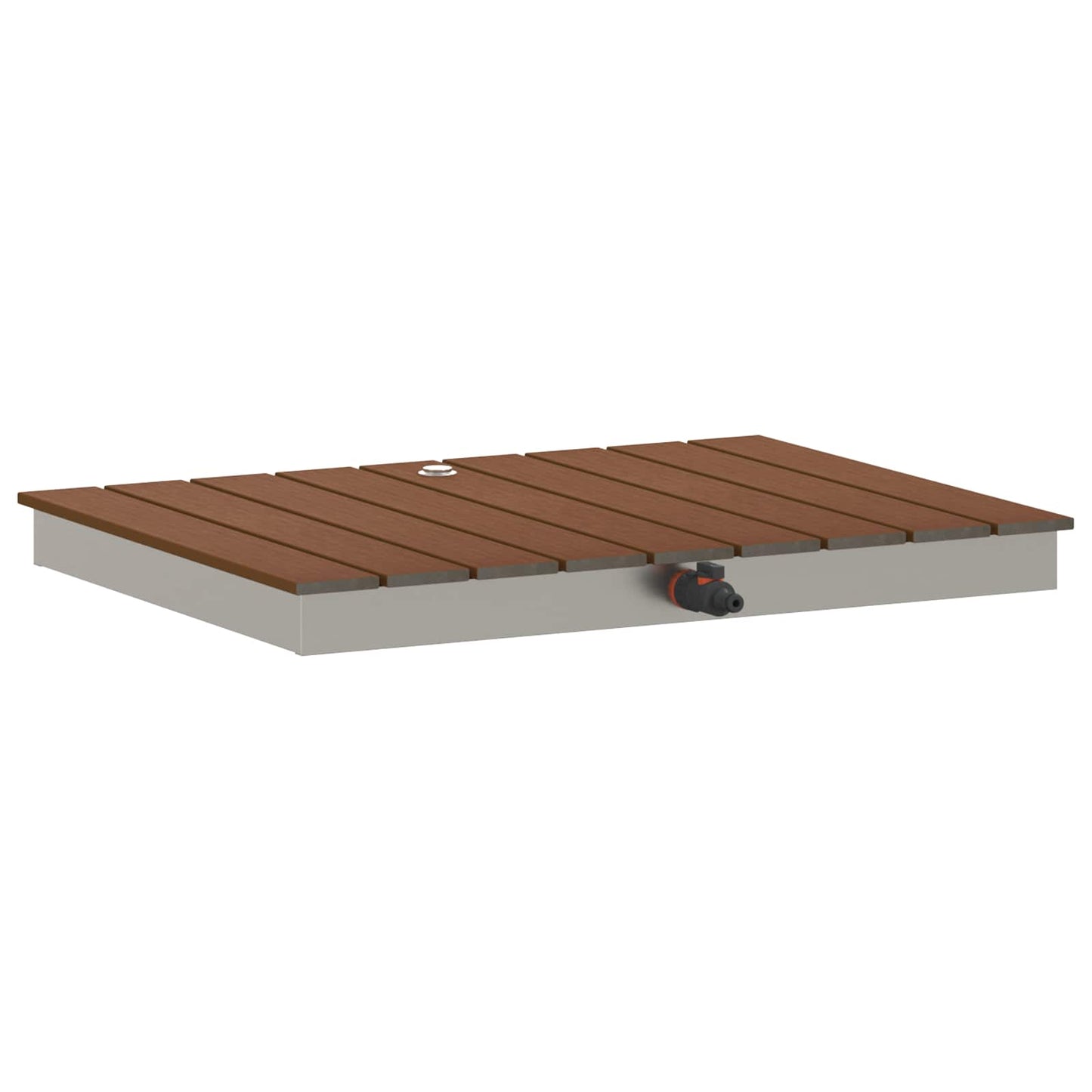 Garden Floor Shower WPC and Stainless Steel 201 Brown
