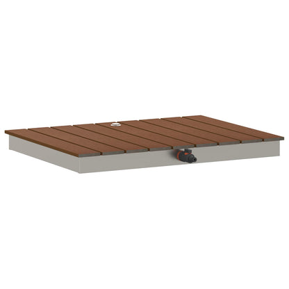Garden Floor Shower WPC and Stainless Steel 201 Brown