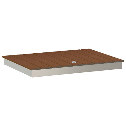 Garden Floor Shower WPC and Stainless Steel 201 Brown