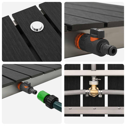 Garden Floor Shower WPC and Stainless Steel 201 Anthracite