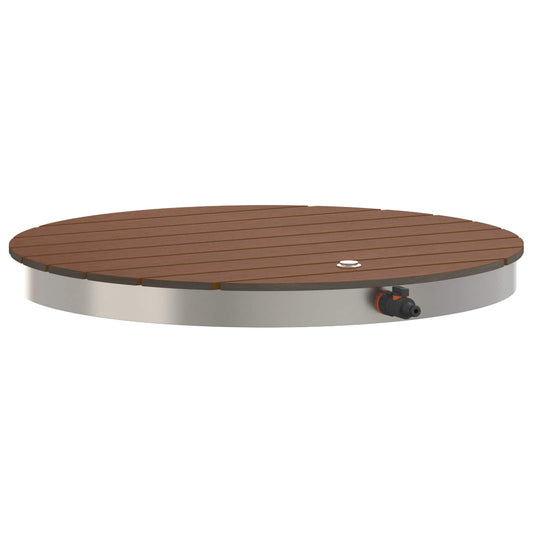 Garden Floor Shower WPC and Stainless Steel 201 Brown