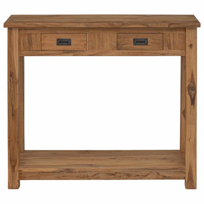 Console Table Natural 90 x 30 x 80 cm Solid Teak Wood
