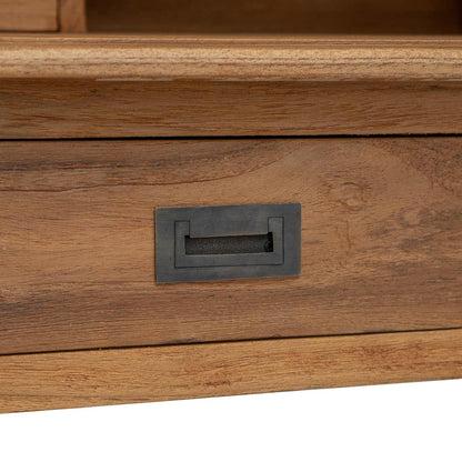 Writing Desk Natural 89.5 x 49.5 x 100 cm Solid Teak Wood