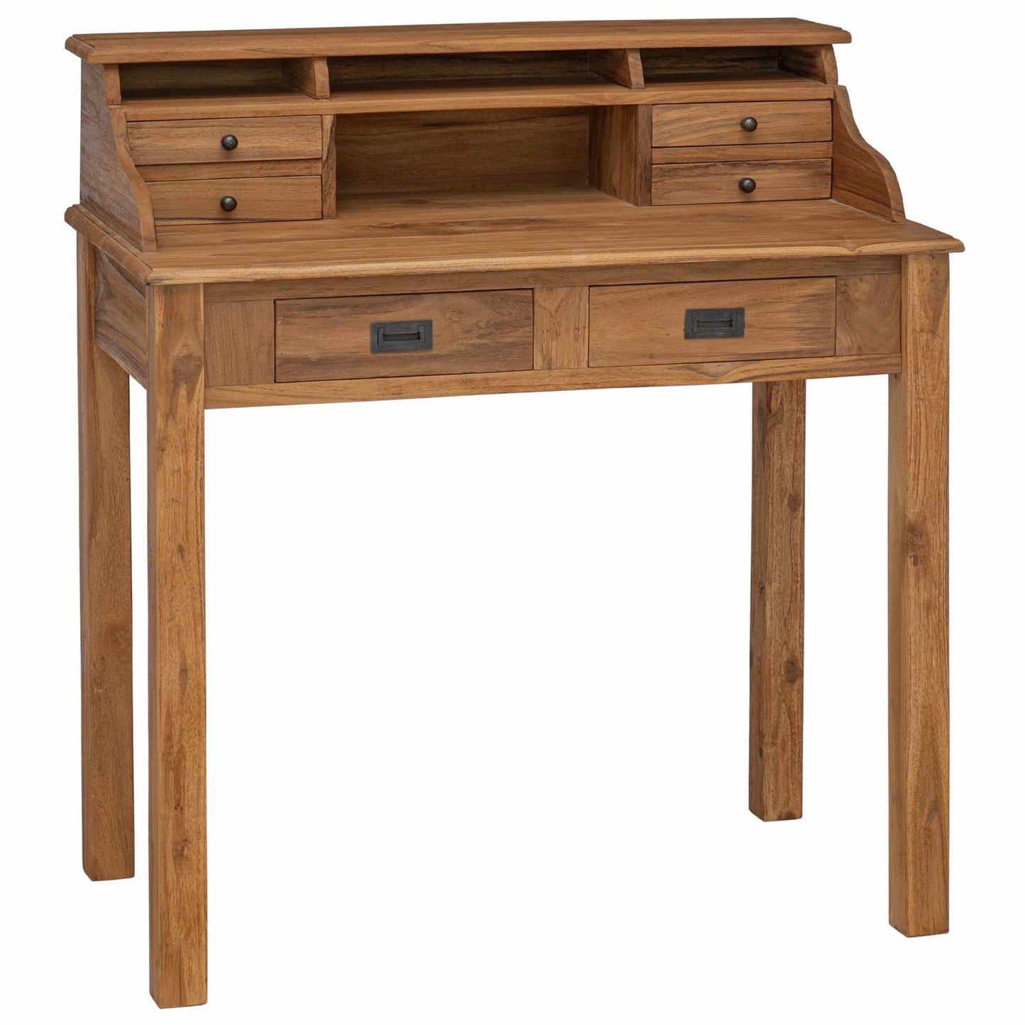Writing Desk Natural 89.5 x 49.5 x 100 cm Solid Teak Wood