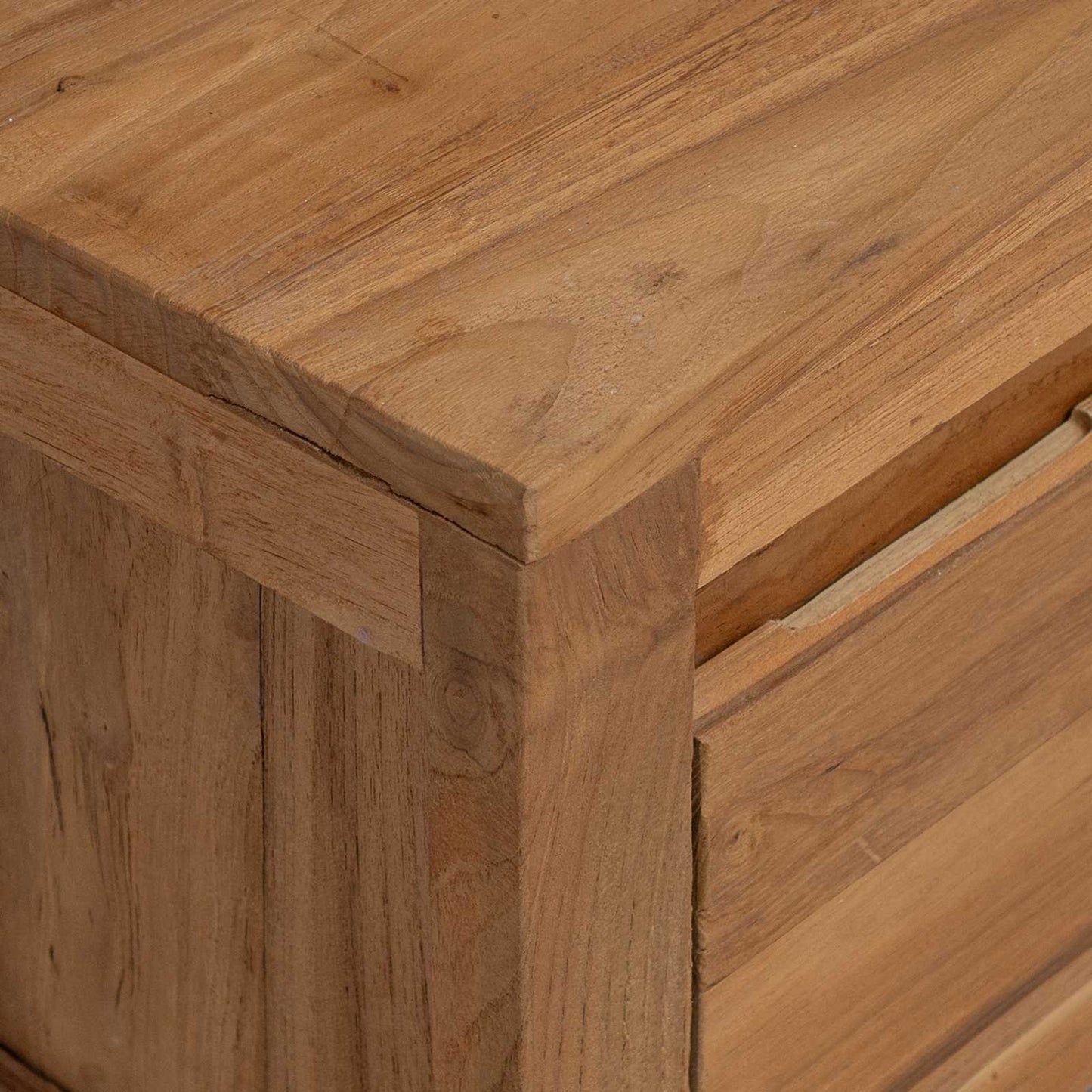 TV Cabinet 110 x 30 x 35 cm Natural Solid Teak Wood