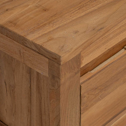 TV Cabinet 110 x 30 x 35 cm Natural Solid Teak Wood