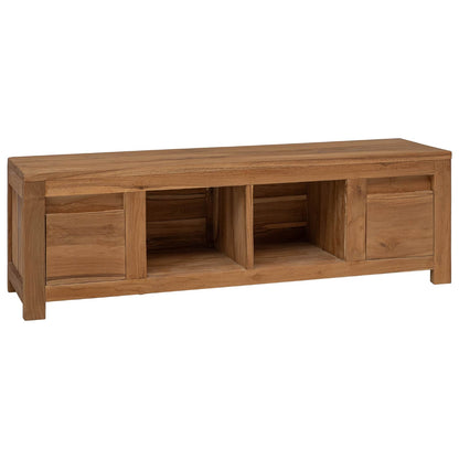 TV Cabinet 110 x 30 x 35 cm Natural Solid Teak Wood