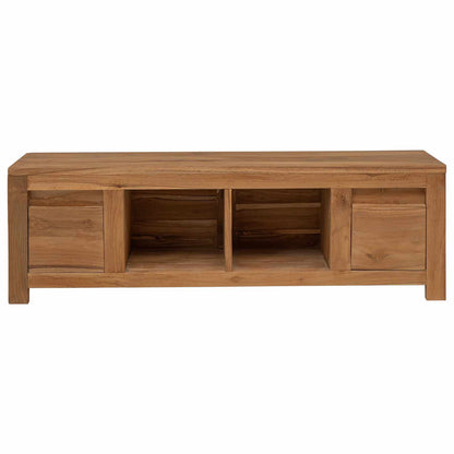 TV Cabinet 110 x 30 x 35 cm Natural Solid Teak Wood