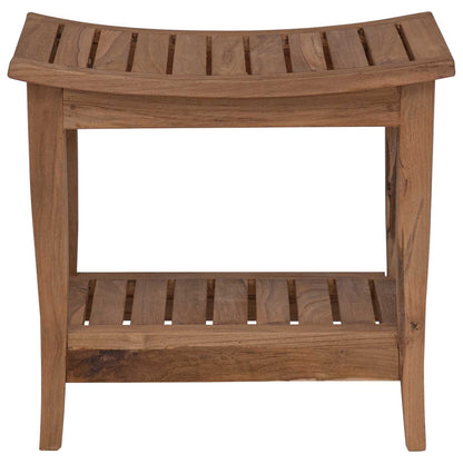 Bathroom Side Table Natural 50 x 35 x 45 cm Solid Teak Wood